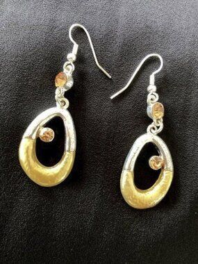 Silver & Gold Tone Gemstone Earrings